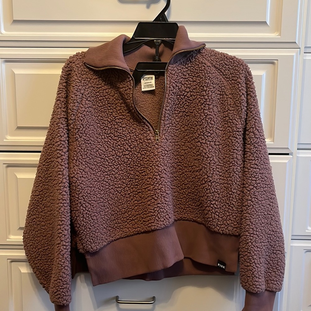 Pink (Victoria Secret) size small fleece.